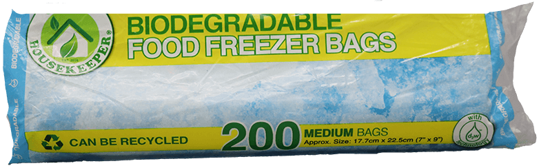 Green Housekeeper D2W Food Freezer Bags Medium Clear